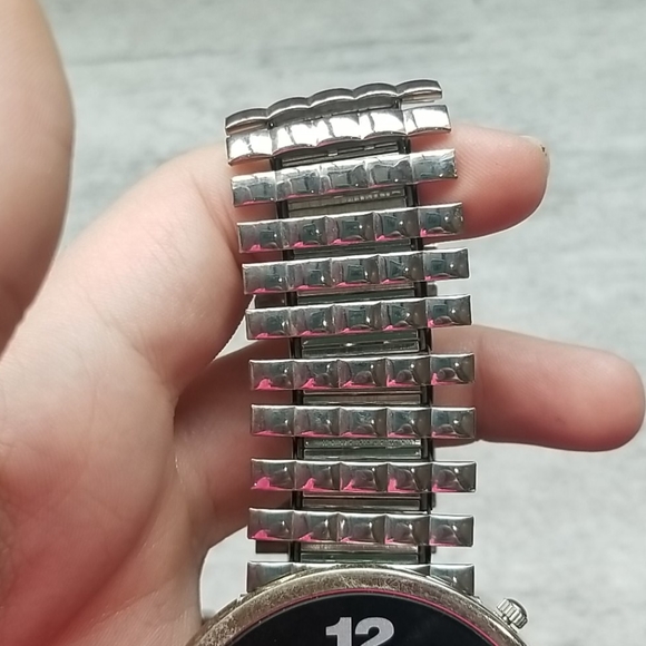 Shannons Quartz Watch Silver Black Face Diamonds - Picture 3 of 3